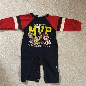 Paw Patrol MVP Kids Footie - Red, Black, and Yellow